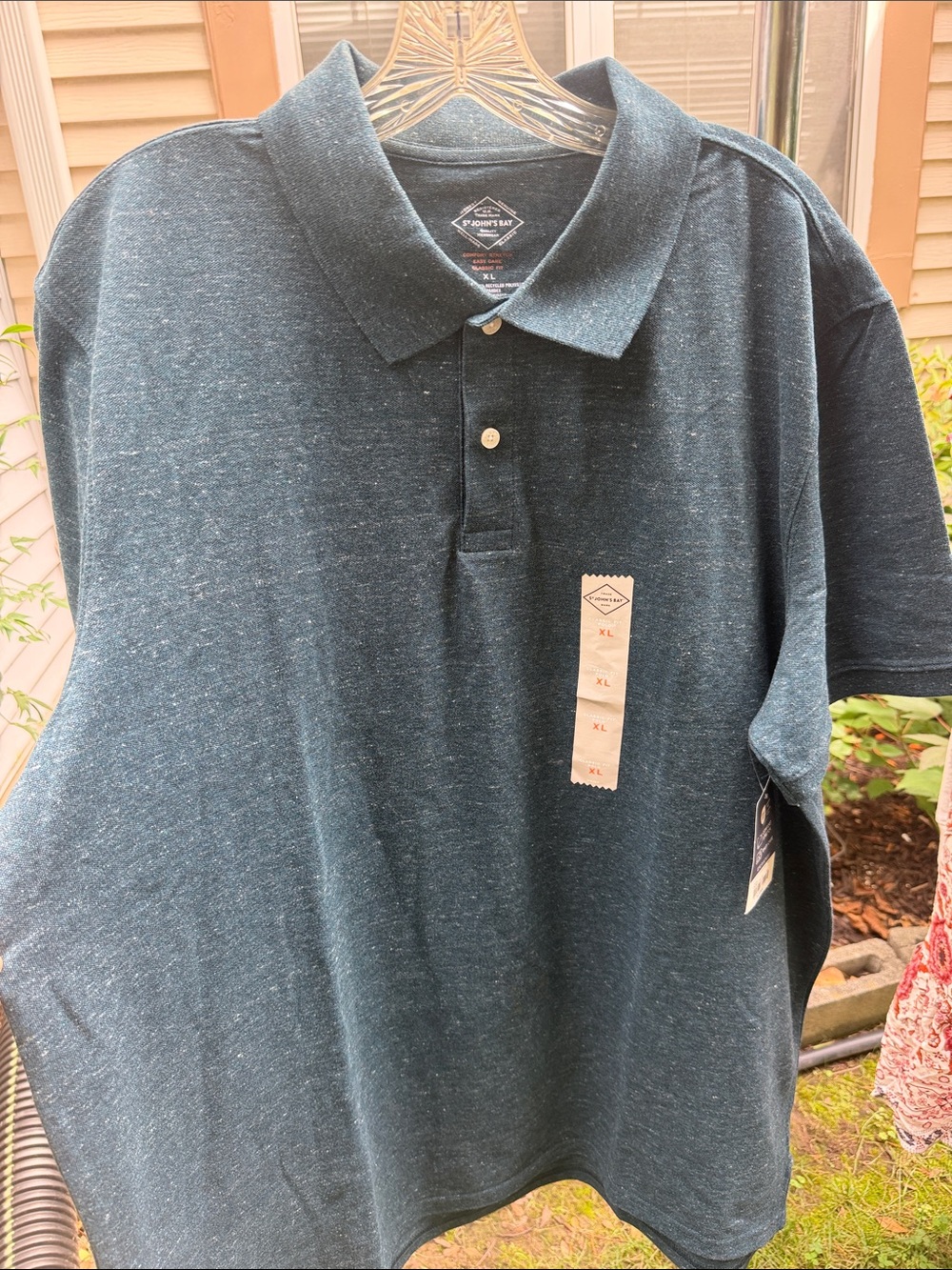 St. John's Bay Men's Heathered Dark Teal Polo